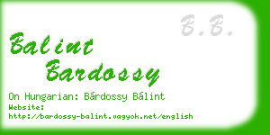 balint bardossy business card