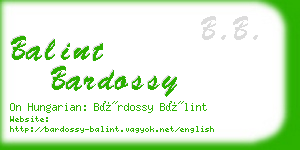 balint bardossy business card